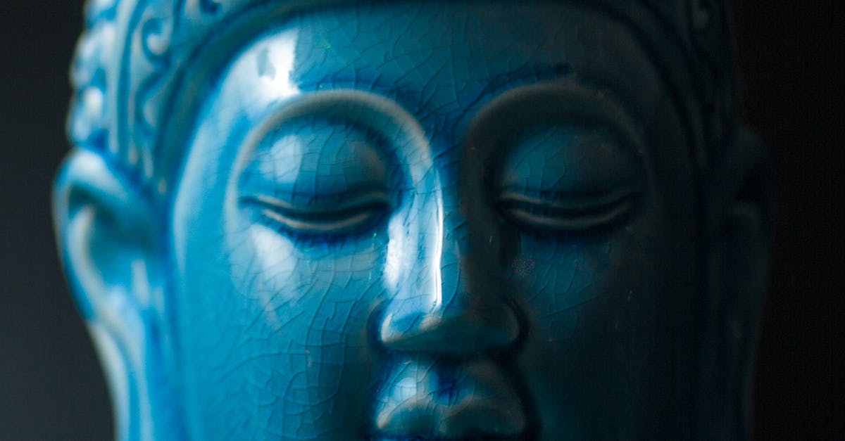 Blue Buddha Ceramic Head Figurine 1