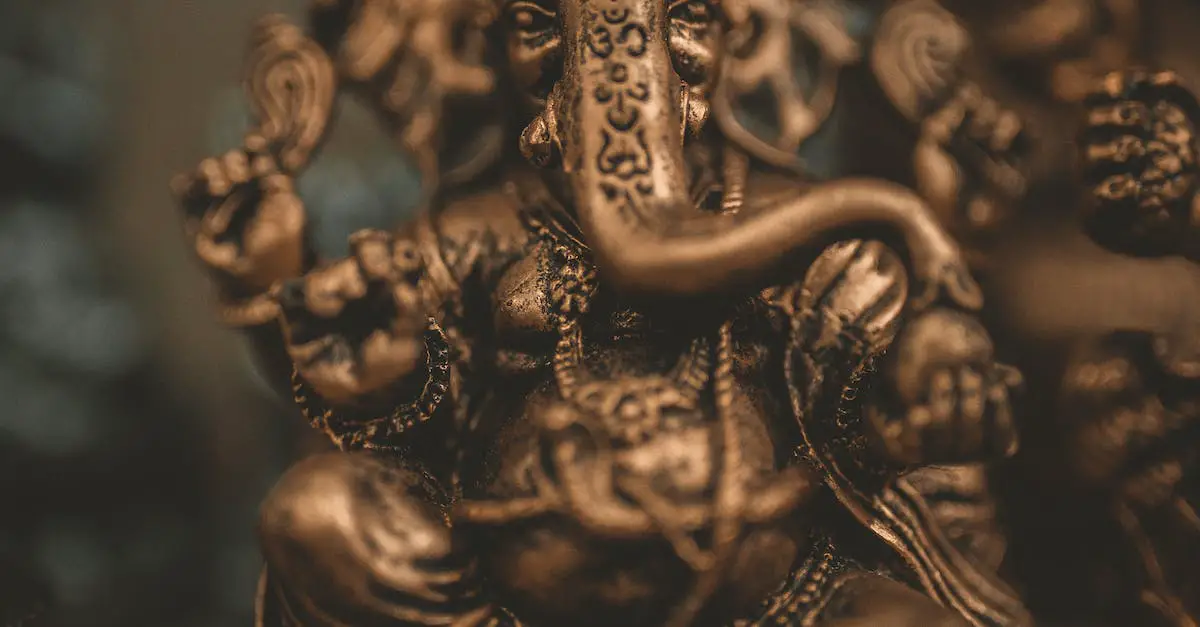 Brass colored Lord Ganesha Figurine