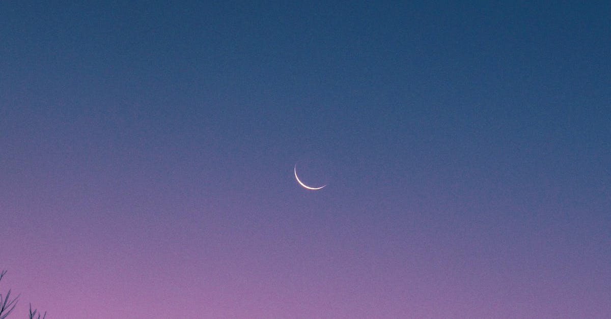 A Crescent Moon on Blue Sky at Twilight 3