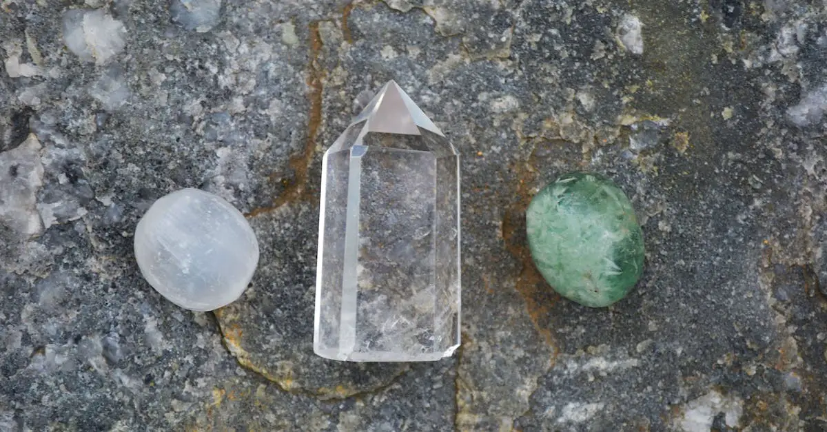 White Clear and Green Healing Crystals 3