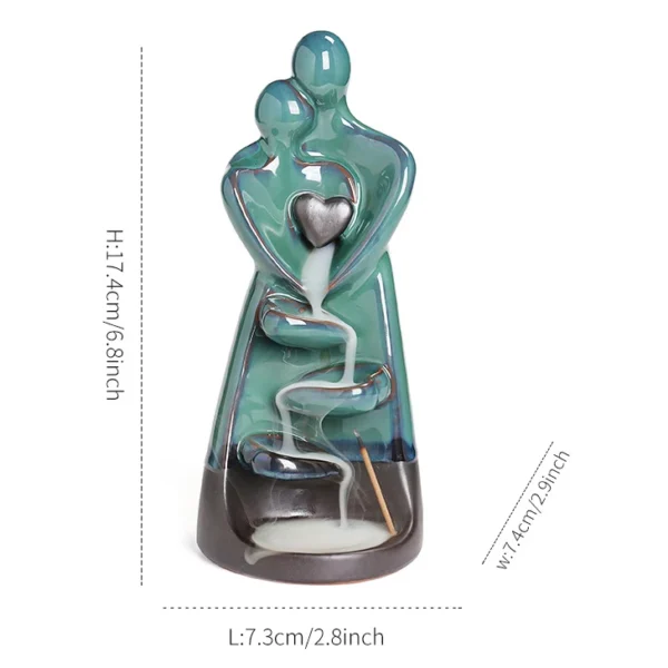 Lovers Ceramic Backflow Incense Burner - Image 6